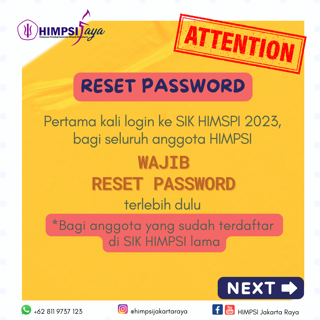 Reset Password Akun SIK HIMPSI