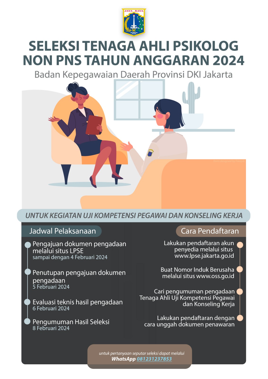 Pengumuman Pembukaan Seleksi Tenaga Ahli Psikolog Non PNS Tahun 2024